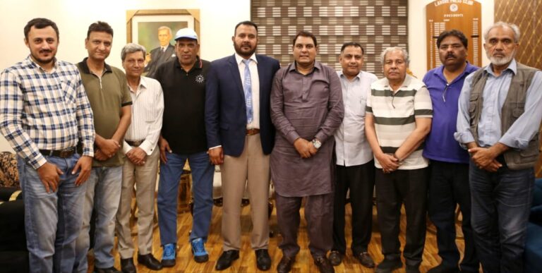 پاک سعودی انٹرنیشنل کرکٹ ٹیم کے وفد کا لاہور پریس کلب کا دورہ