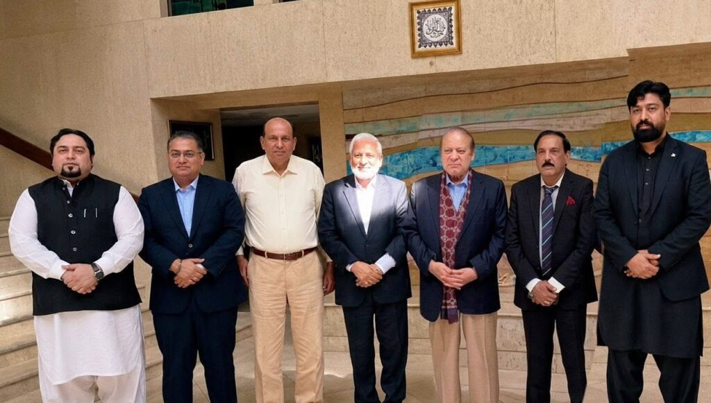 Former Prime Minister Nawaz Sharif Meets PML-N Jeddah Office Bearers and Workers